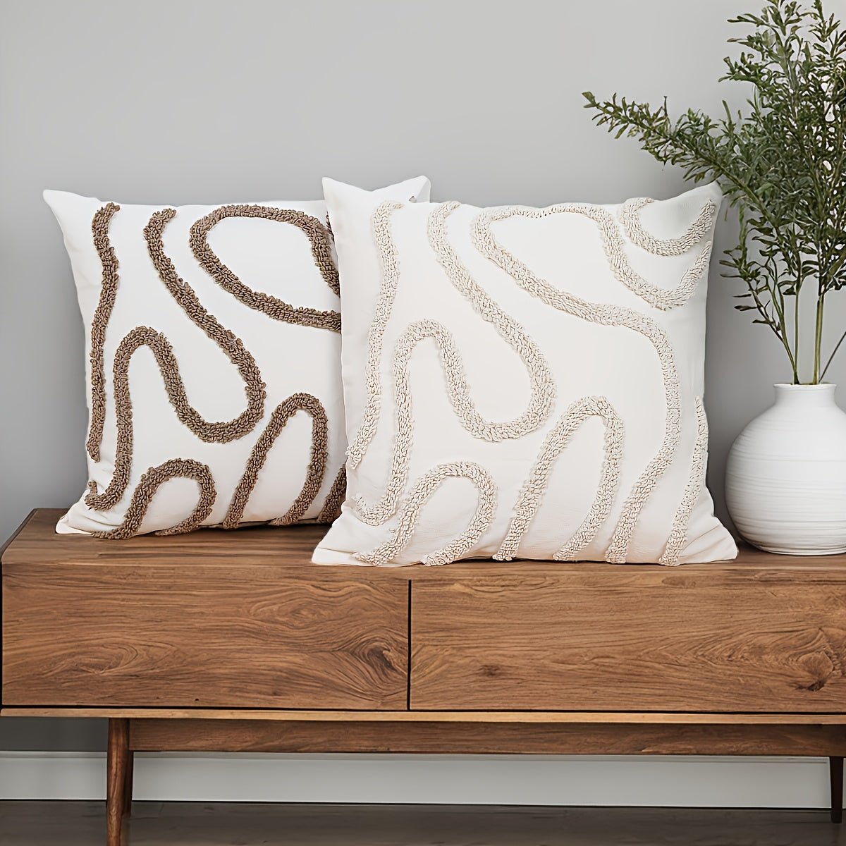 ¡CASI AGOTADO! 1 PIEZA - Funda de cojín con rayas geométricas estilo marroquí - 45x45cm - Disponible en 3 colores