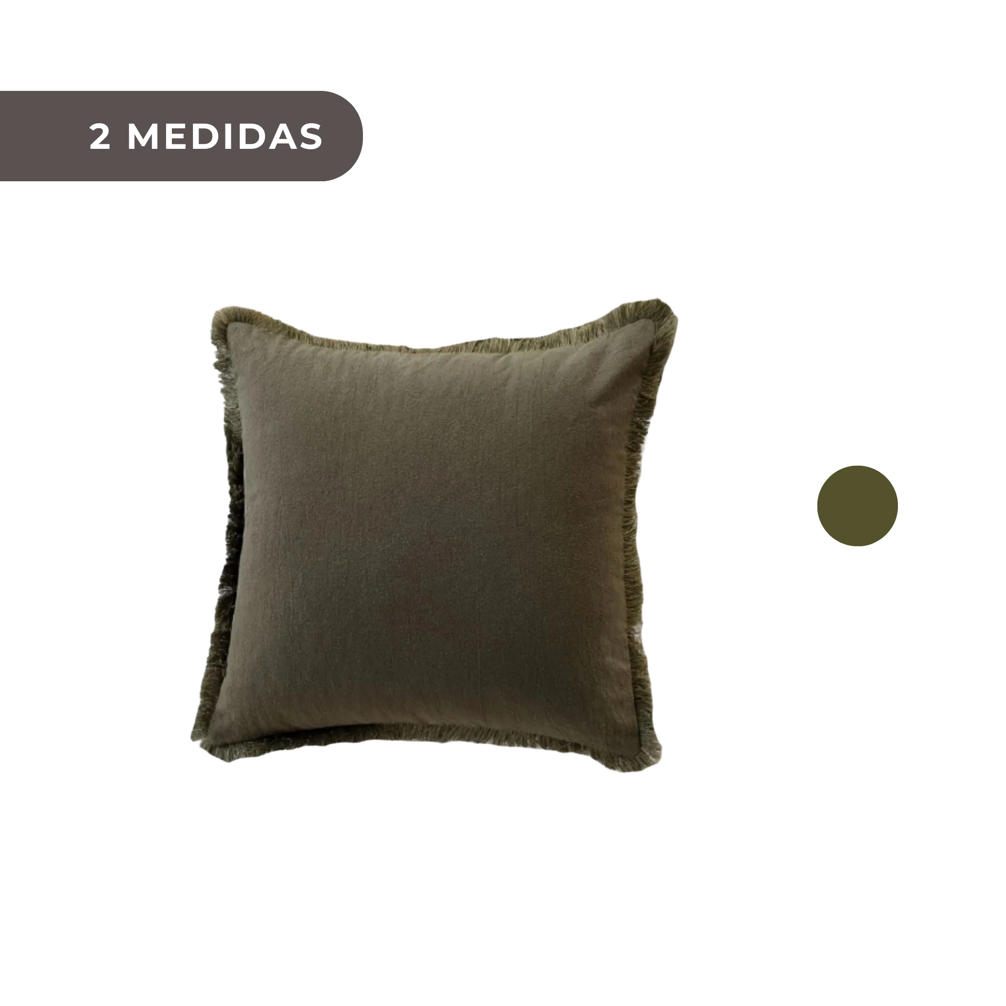 1 PIEZA - Funda de cojín verde oliva con borlas estilo Vintage. Algodón y poliéster, suave y transpirable, 45x45cm y 50x50cm