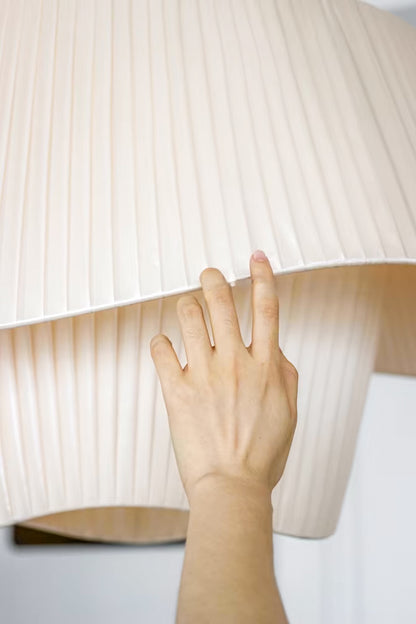 Lámpara colgante OLA de techo estilo francés – Pantalla de Tela Blanca y Estructura de Hierro – Disponible en 2 Tamaños y 3 Tonalidades de Luz LED