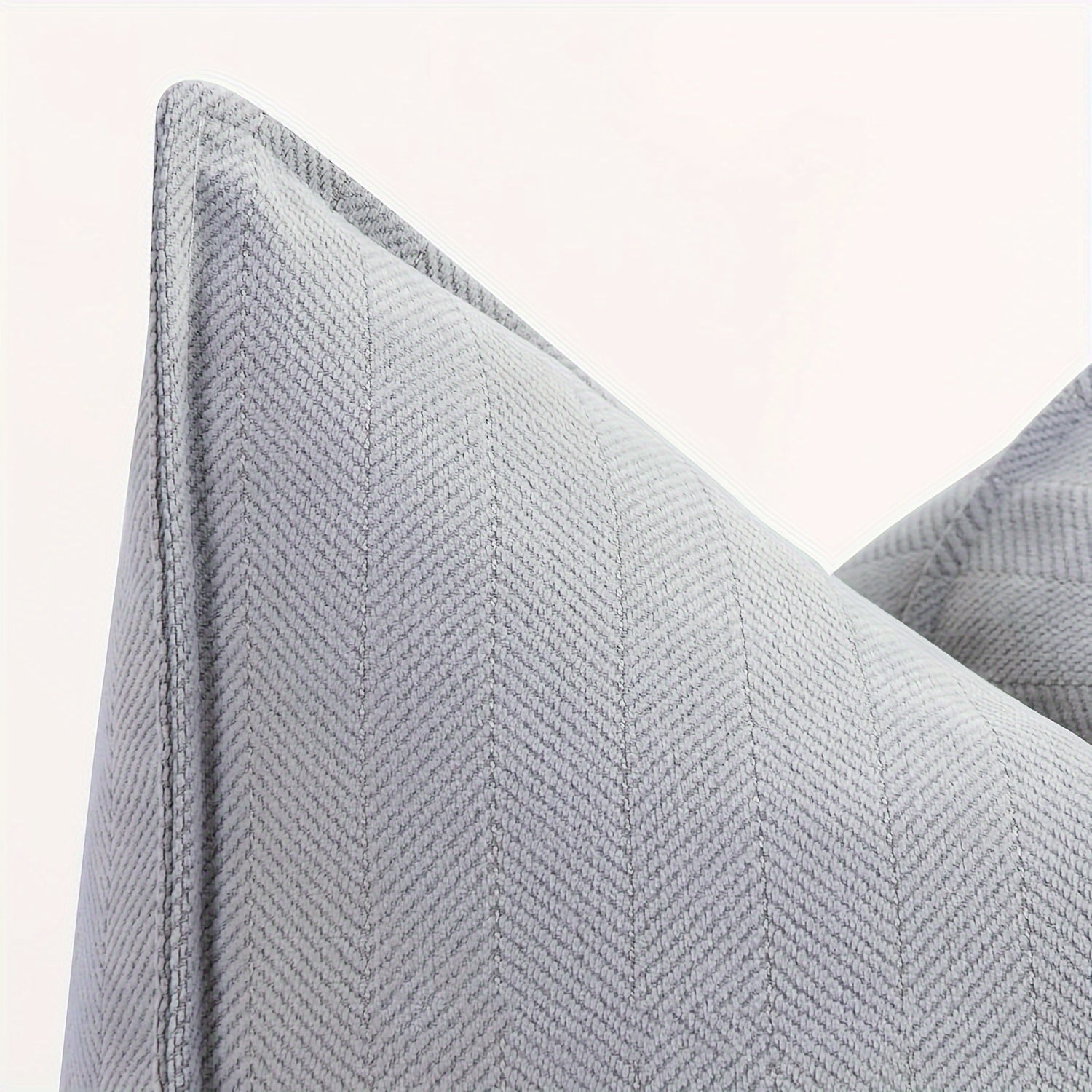 1 PIEZA - Funda de cojín de estilo contemporáneo con patrón espiga a rayas - 100% poliéster con cierre de cremallera