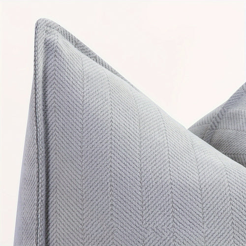 1 PIEZA - Funda de cojín de estilo contemporáneo con patrón espiga a rayas - 100% poliéster con cierre de cremallera