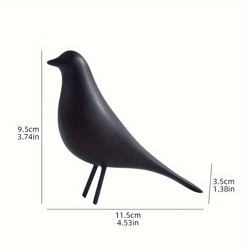Escultura decorativa de ave moderna – Reproducción inspirada en las aves de los Eames, en resina ABS – Disponible en negro o marrón