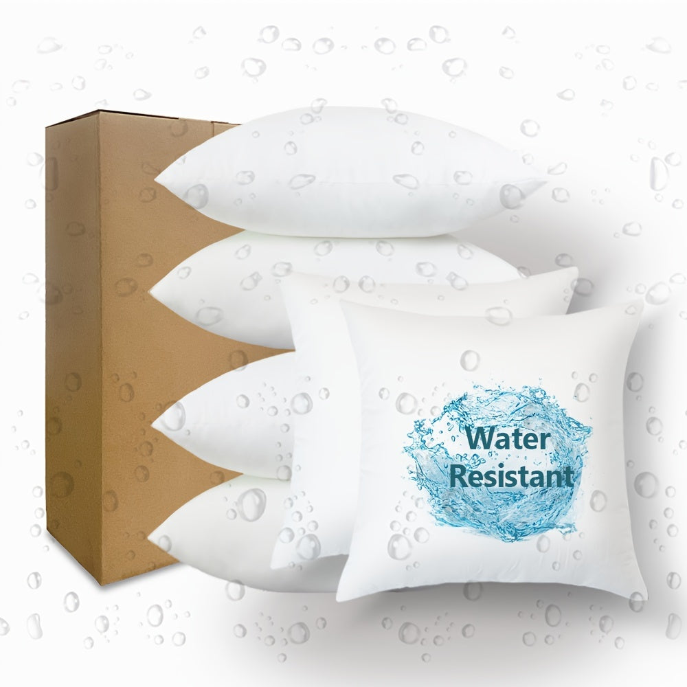 ¡CASI AGOTADO! 6 PIEZAS - Conjunto de 6 cojines rellenos impermeables para exterior e interior - Resistente al agua, aceite y suciedad - 100% Poliéster, suave y esponjoso, con cierre de cremallera disponible en tres tamaños