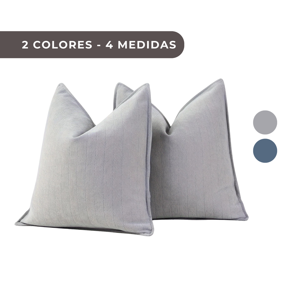 1 PIEZA - Funda de cojín de estilo contemporáneo con patrón espiga a rayas - 100% poliéster con cierre de cremallera
