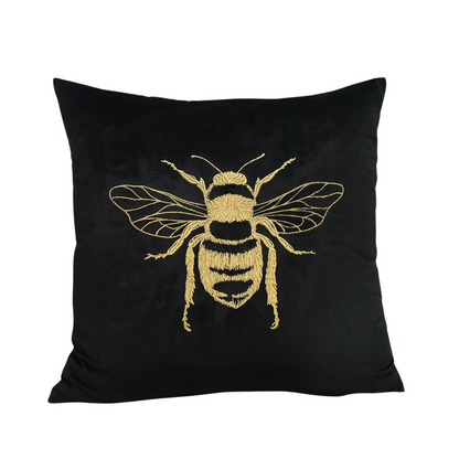 1 PIEZA - Funda para cojín con bordado de abeja - Diseño distintivo, chic y versátil - 100% poliéster, 45x45cm