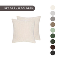 2 PIEZAS - Conjunto de 2 fundas de cojín en chenilla tejida, cierre invisible, textura suave, poliéster 100%, 47x47cm