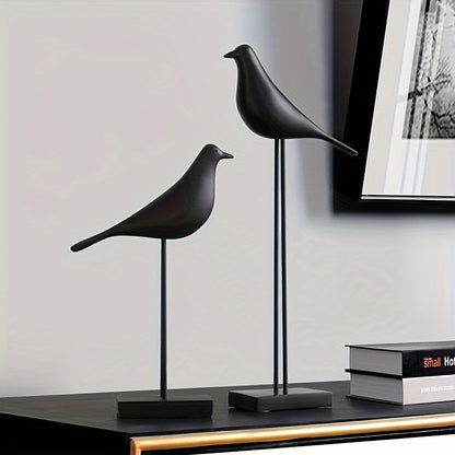 Figura decorativa de ave estilo nórdico – Diseño moderno y minimalista – Disponible en blanco o negro, en tamaño largo o corto