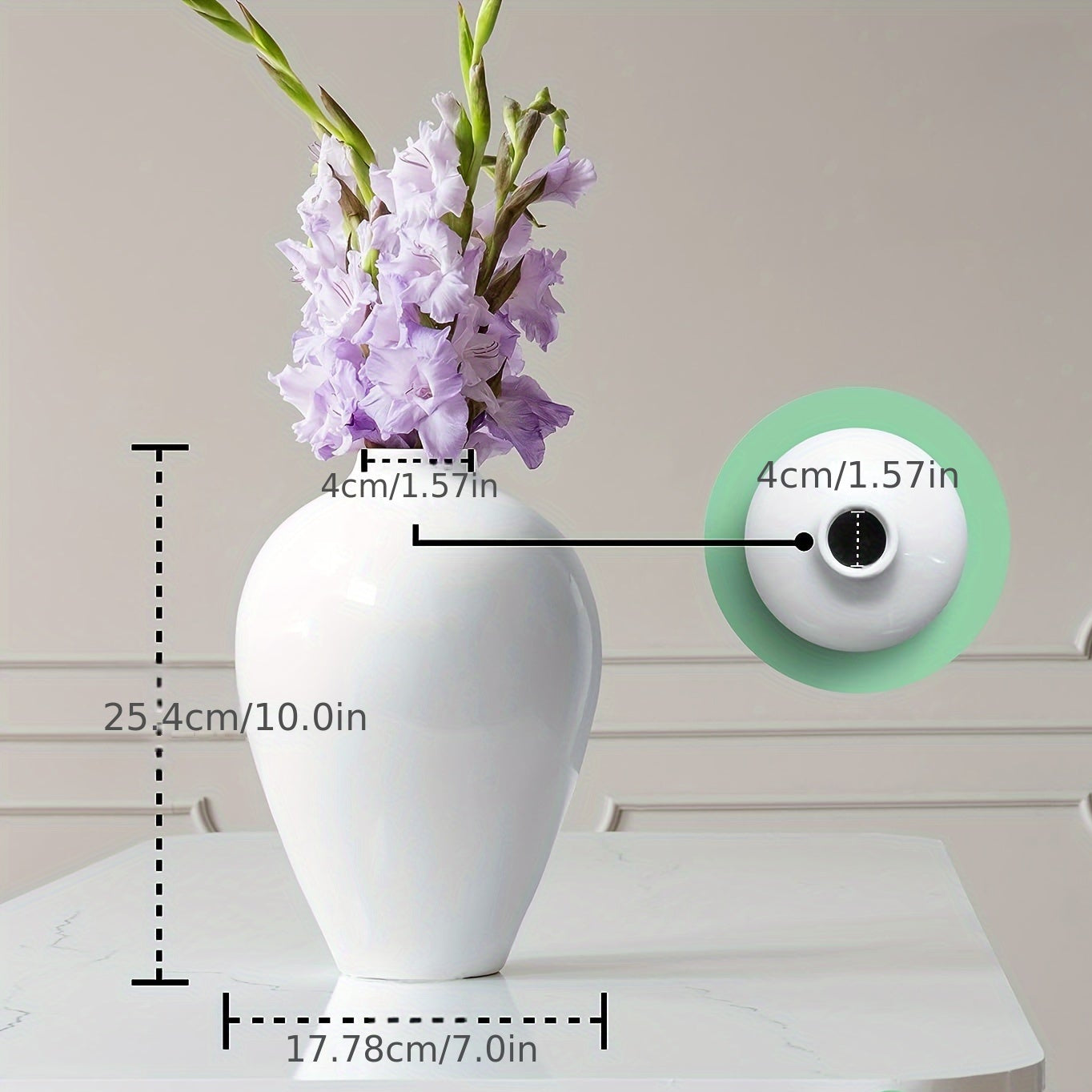 ¡CASI AGOTADO! Jarrón de cerámica blanco brillante - Estilo contemporáneo