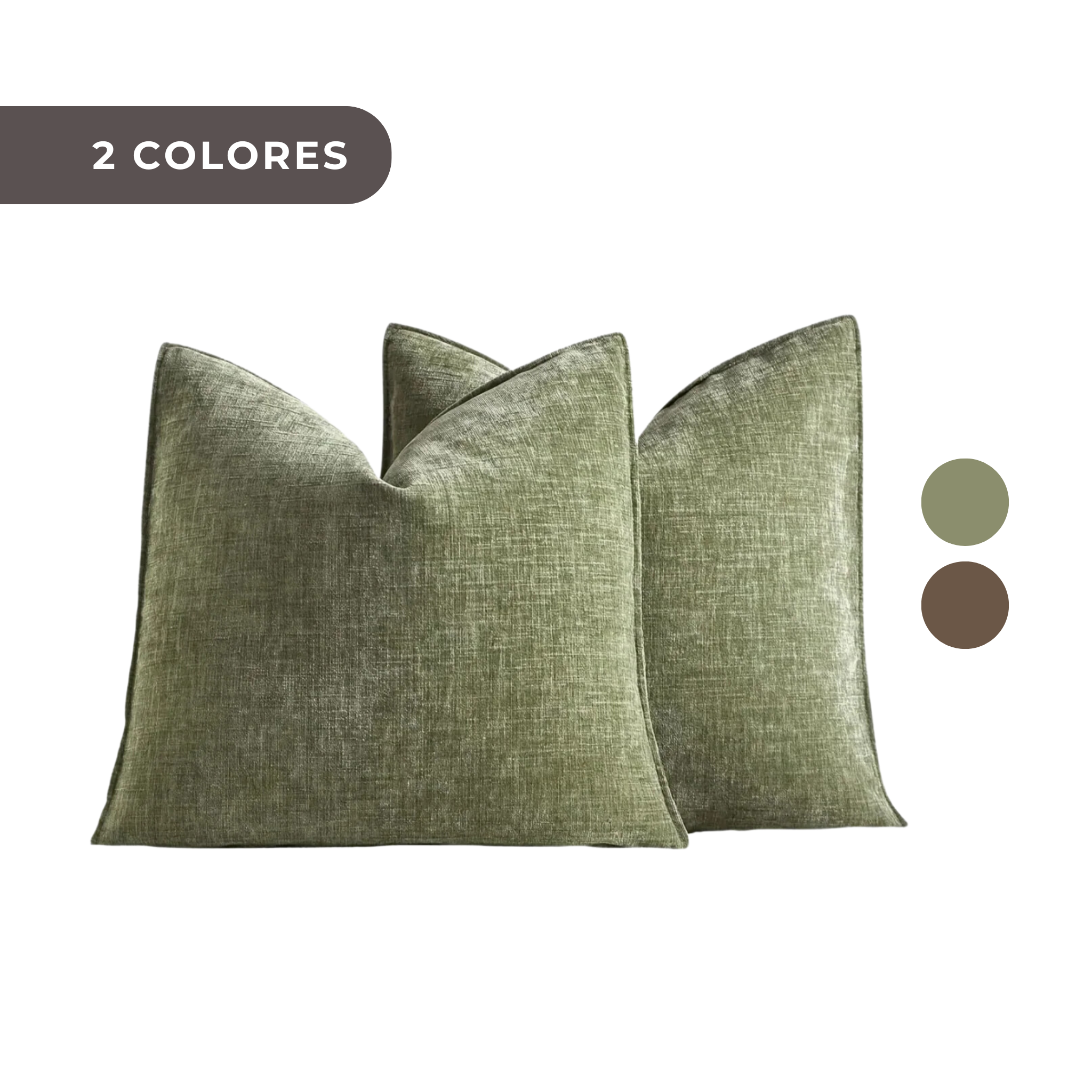 ¡CASI AGOTADO! 1 PIEZA - Funda de cojín en chenilla estilo boho vintage, suave y acogedora disponible en 2 colores. Diseño de color sólido, poliéster 100% efecto lino, 45x45cm