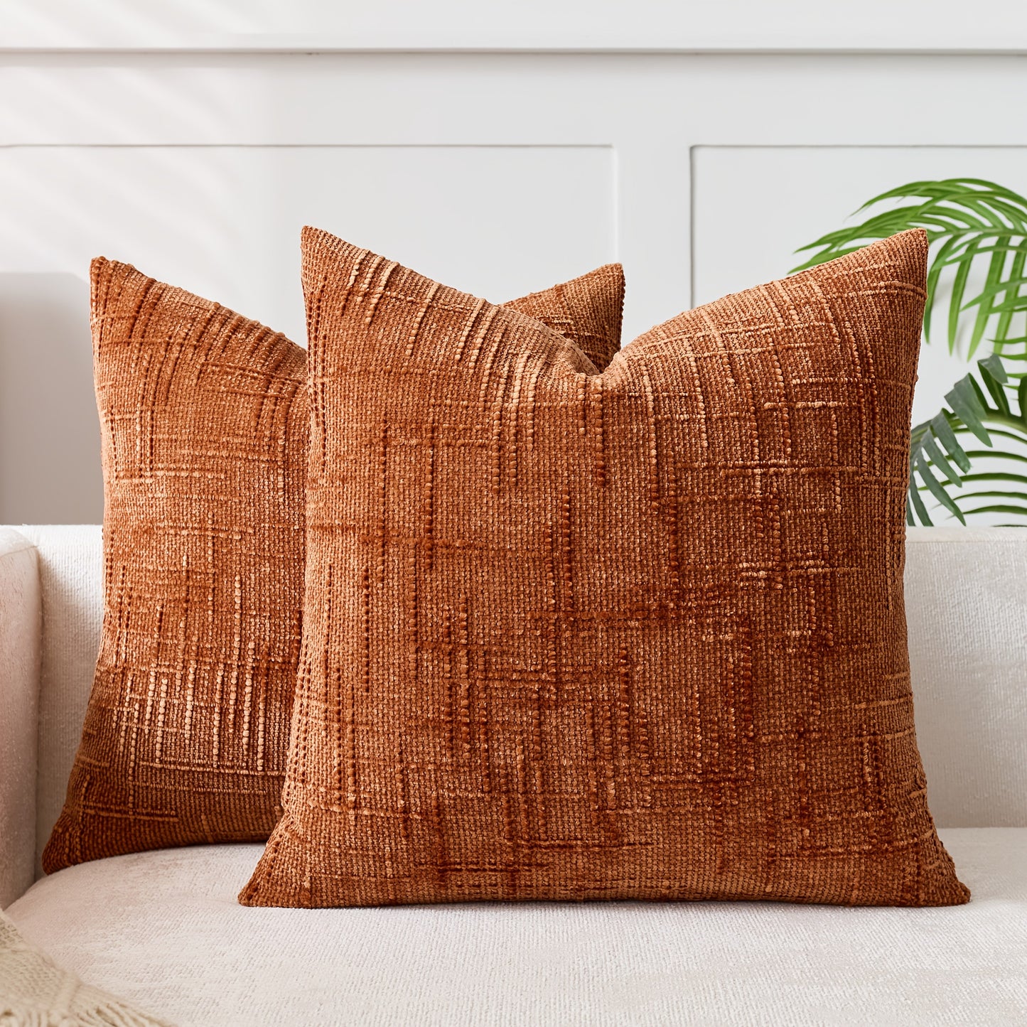 1 PIEZA - Funda de cojín estilo vintage con relieve bordado en patrón de bambú, disponible en 7 colores y 6 medidas. Poliéster 100% efecto lino, cierre invisible