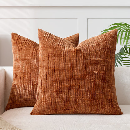 1 PIEZA - Funda de cojín estilo vintage con relieve bordado en patrón de bambú, disponible en 7 colores y 6 medidas. Poliéster 100% efecto lino, cierre invisible