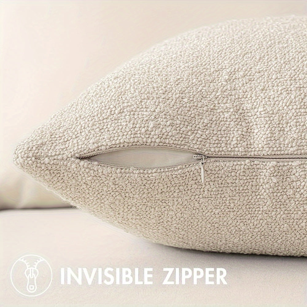 1 PIEZA - Funda de cojín estilo vintage disponible en 5 tonos - Tejido bouclé texturizado en color sólido, 45x45 cm