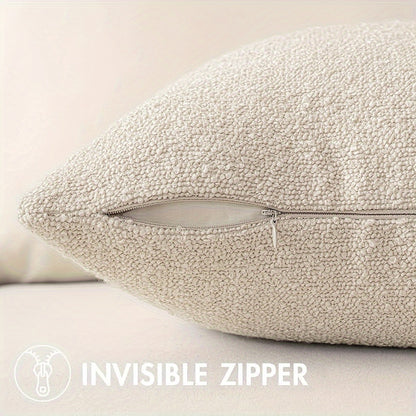 1 PIEZA - Funda de cojín estilo vintage disponible en 5 tonos - Tejido bouclé texturizado en color sólido, 45x45 cm