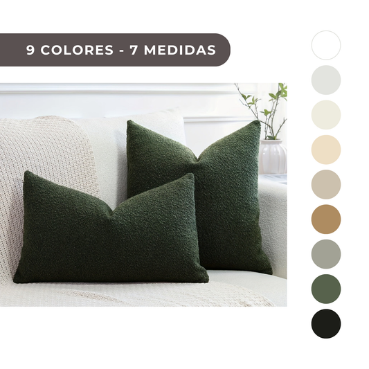1 PIEZA - Funda de cojín estilo francés, disponible en múltiples colores y tamaños - Diseño en color sólido, duradero y suave - 100% Poliéster, con cierre de cremallera