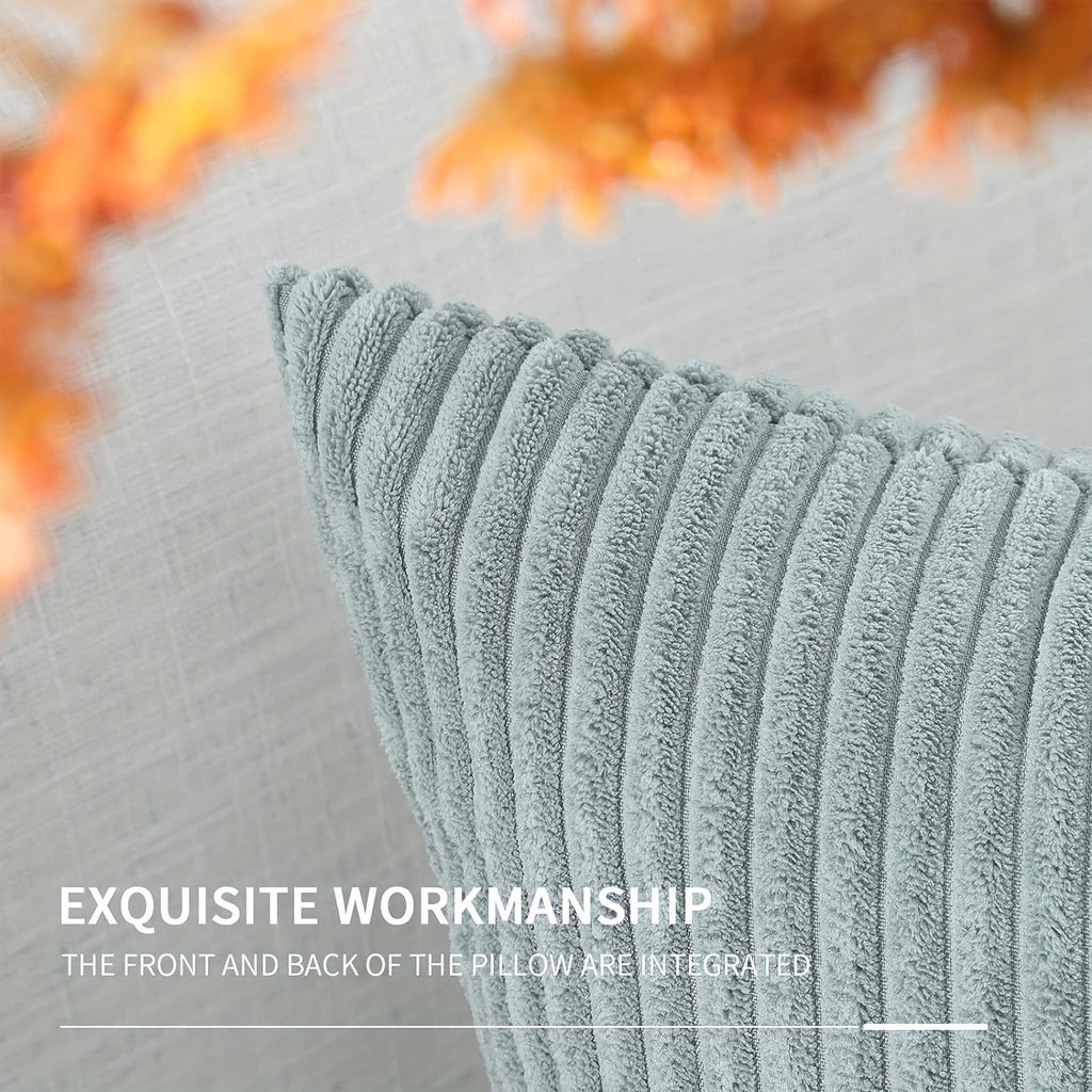 2 PIEZAS - Conjunto de 2 fundas de cojines estilo Contemporáneo disponible en 4 colores y 5 medidas - Terciopelo suave de estampado a rayas