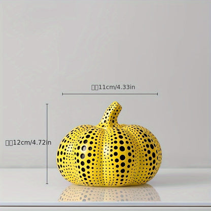 Calabaza decorativa con lunares - "Polka Dot Pumpkin" - Inspiración Yayoi Kusama en resina 2 variantes disponibles