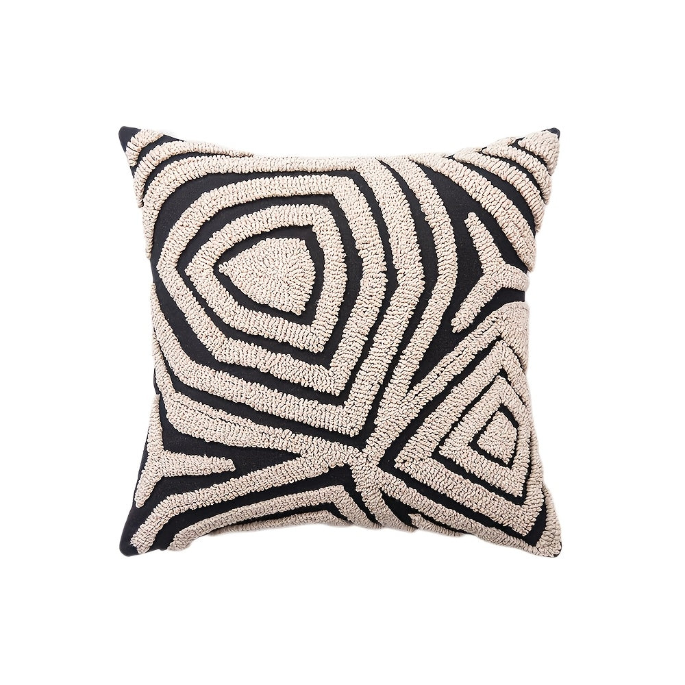 Funda de cojín bordada estilo glam en blanco y negro disponible en 4 diseños de 45x45cm (17.7x17.7inch) - Tejido en poliéster y algodón