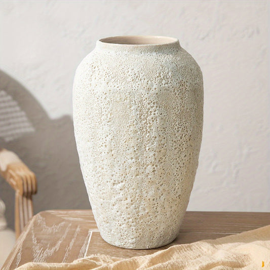 Jarrón de cerámica estilo rústico boho - Decoración natural para sala, comedor y más, 35cm alto