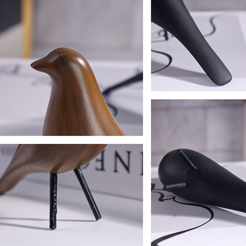 Escultura decorativa de ave moderna – Reproducción inspirada en las aves de los Eames, en resina ABS – Disponible en negro o marrón