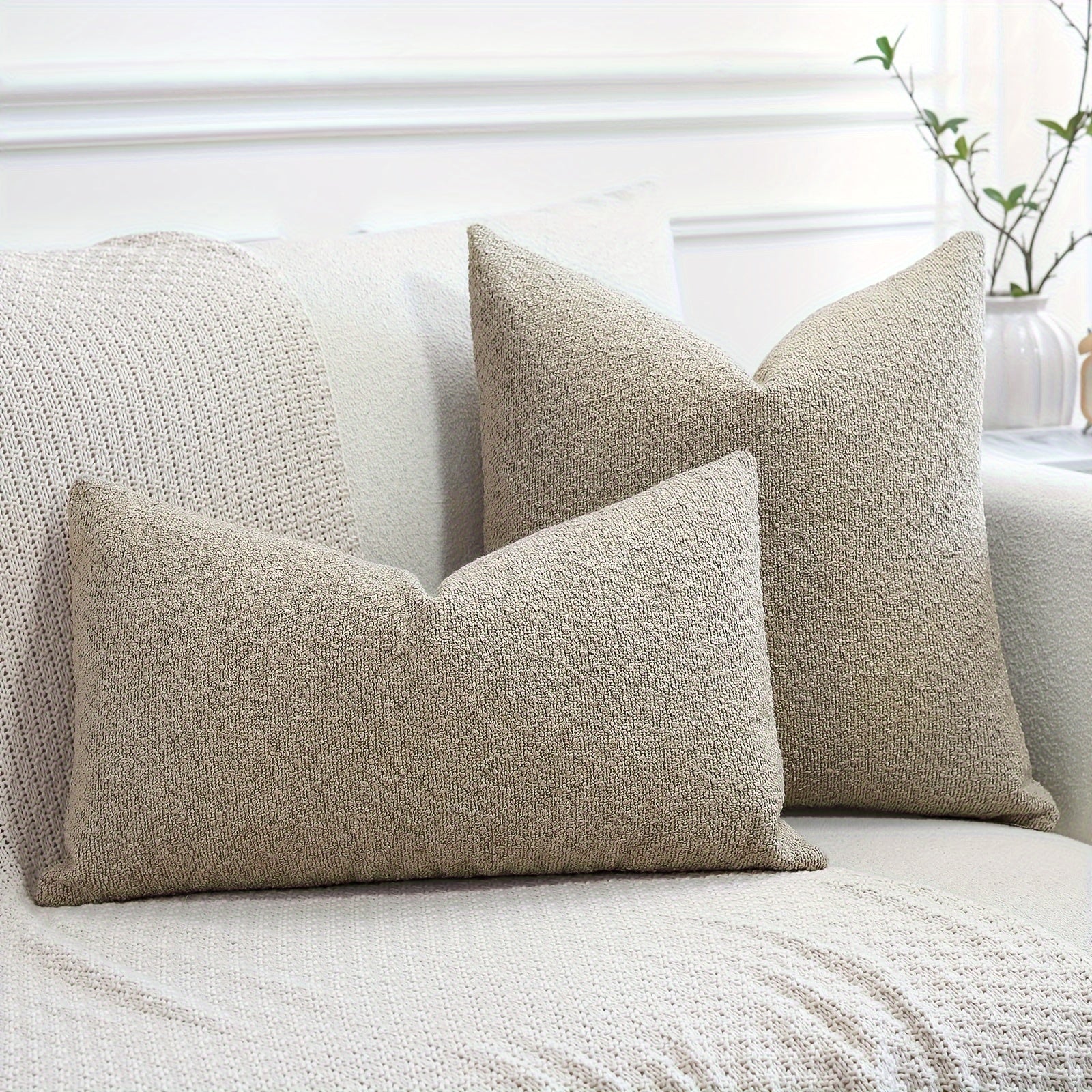 1 PIEZA - Funda de cojín estilo francés, disponible en múltiples colores y tamaños - Diseño en color sólido, duradero y suave - 100% Poliéster, con cierre de cremallera