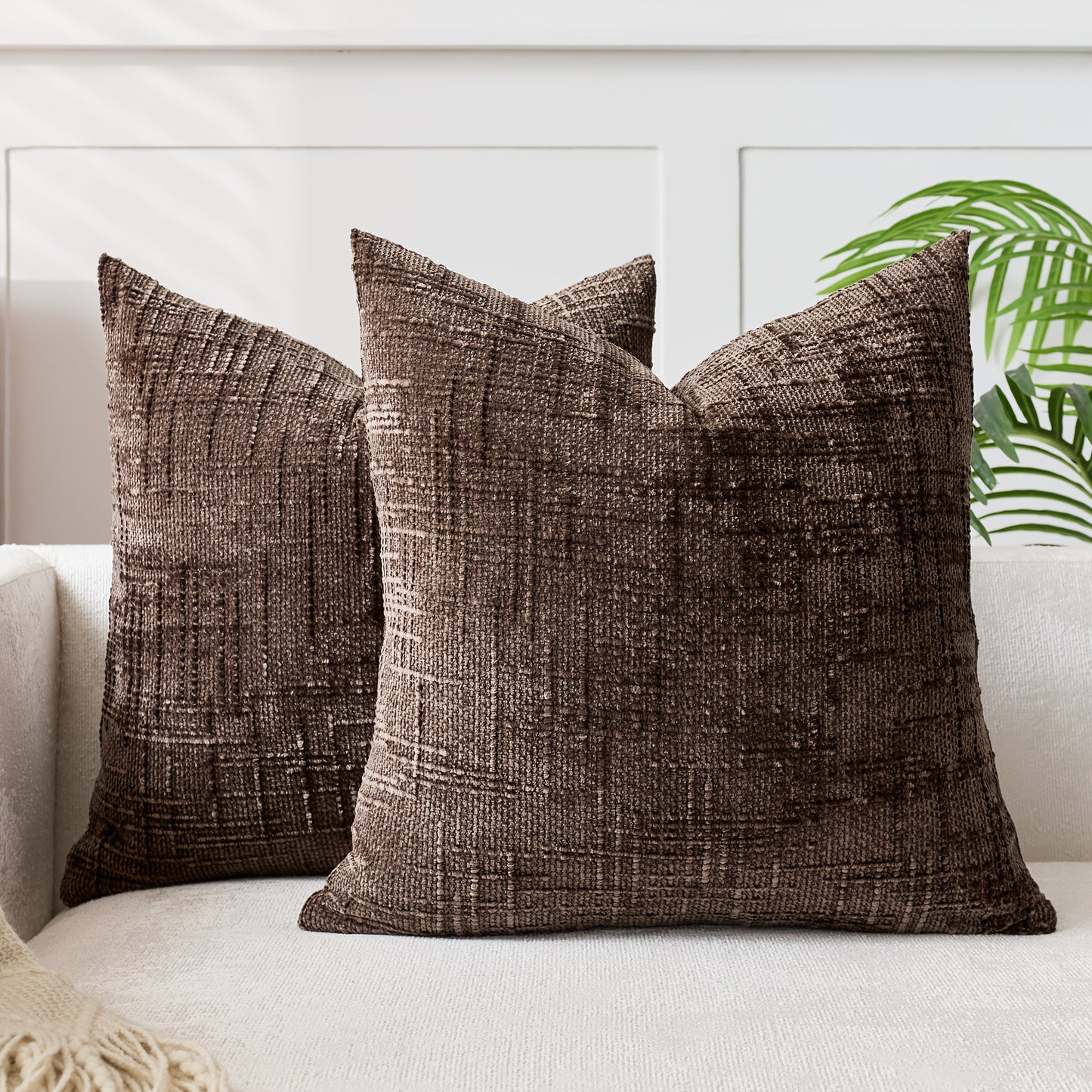 1 PIEZA - Funda de cojín estilo vintage con relieve bordado en patrón de bambú, disponible en 7 colores y 6 medidas. Poliéster 100% efecto lino, cierre invisible