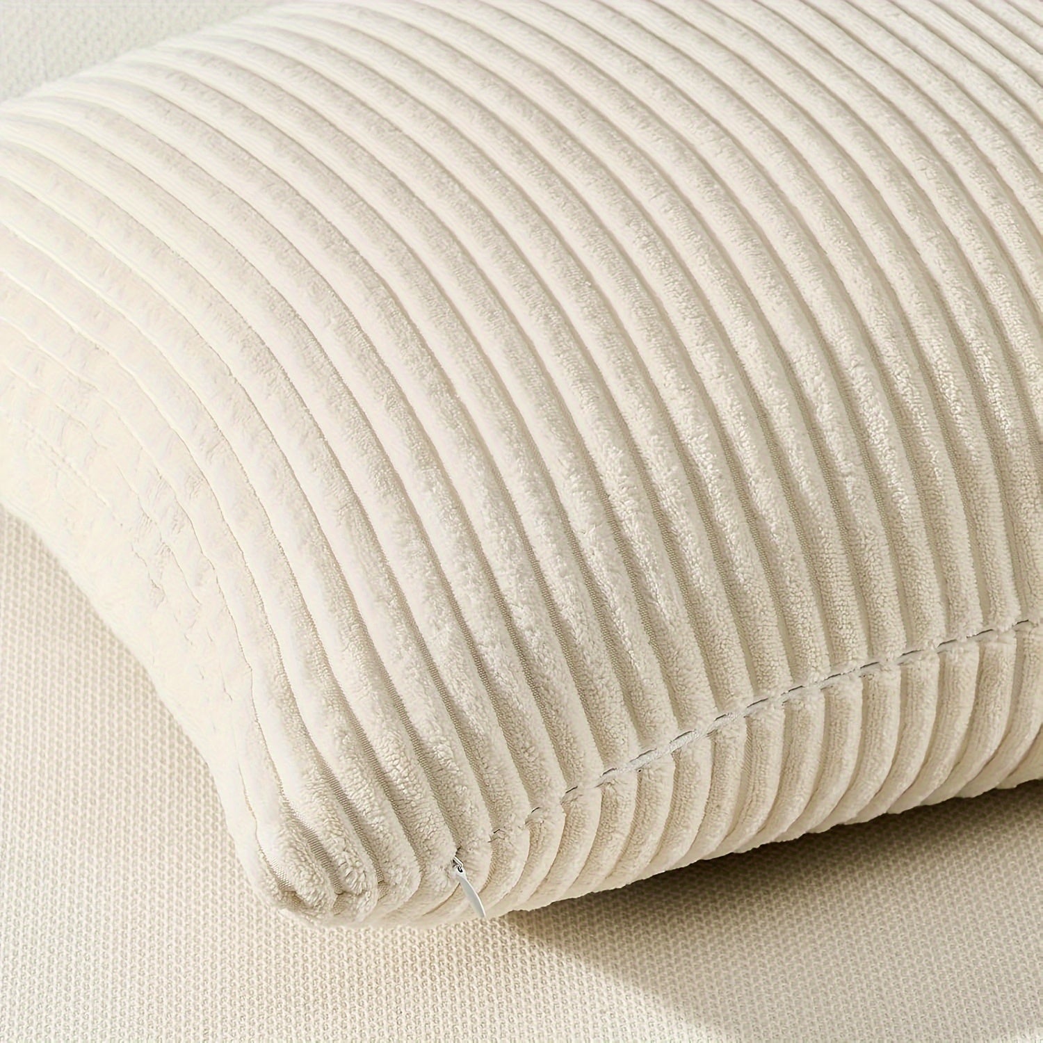 4 PIEZAS - Conjunto de 4 fundas de cojín de terciopelo con textura a rayas, estilo bohemio, disponible en 5 colores, 45x45 cm