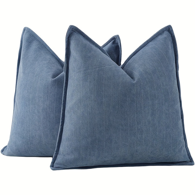 Fundas de Cojín Estilo Contemporáneo - Disponible en 5 medidas y 13 colores - Terciopelo con Patrón Espiga, Cierre con Cremallera