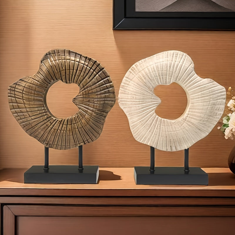 Escultura decorativa en resina - Concha abstracta, arte moderno para interior - Disponible en 5 colores, diámetro 26cm
