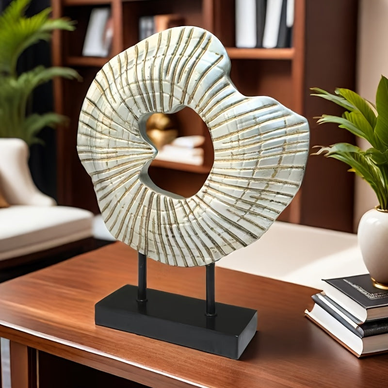 Escultura decorativa en resina - Concha abstracta, arte moderno para interior - Disponible en 5 colores, diámetro 26cm