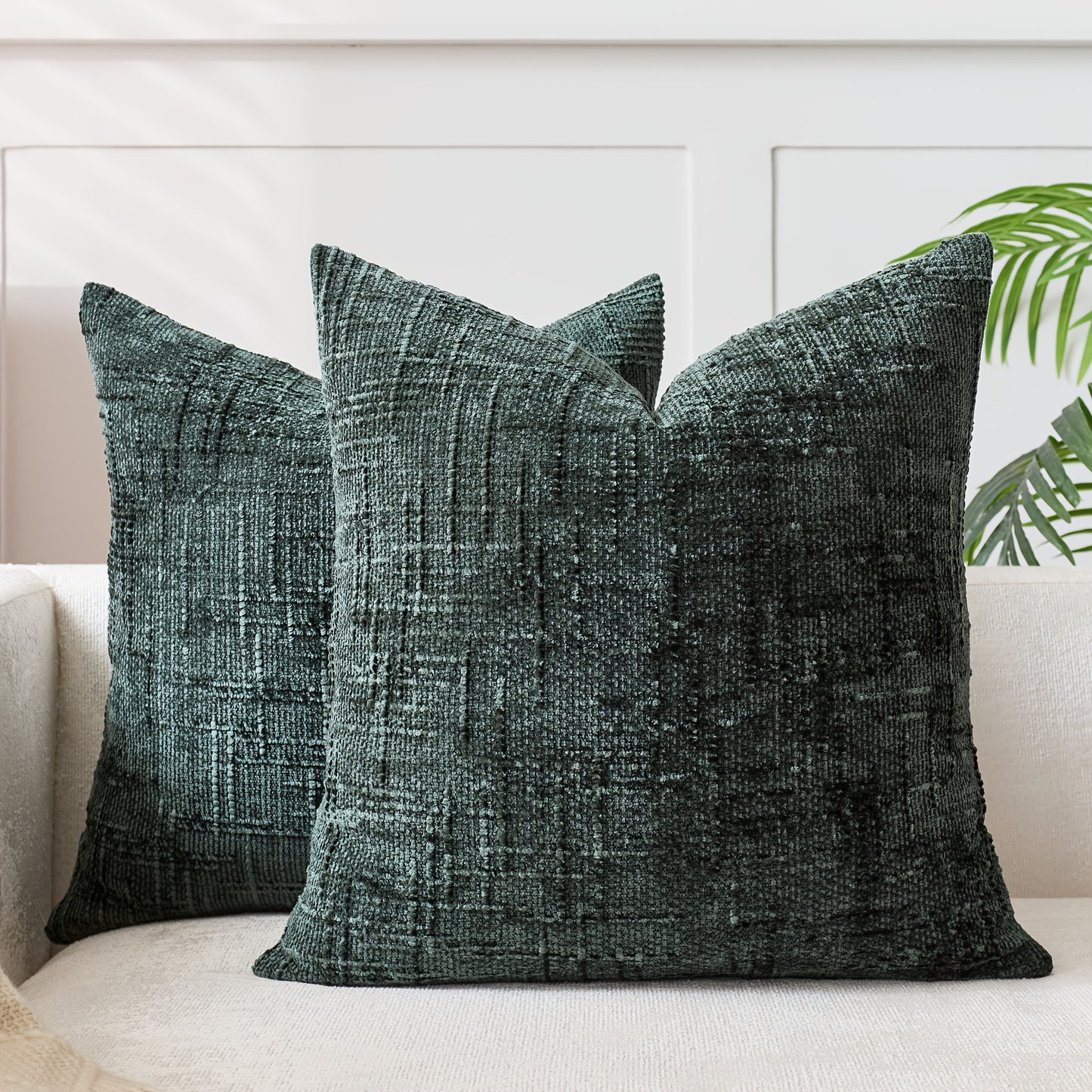 1 PIEZA - Funda de cojín estilo vintage con relieve bordado en patrón de bambú, disponible en 7 colores y 6 medidas. Poliéster 100% efecto lino, cierre invisible
