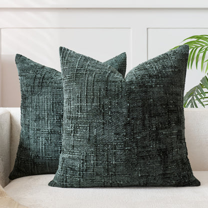 1 PIEZA - Funda de cojín estilo vintage con relieve bordado en patrón de bambú, disponible en 7 colores y 6 medidas. Poliéster 100% efecto lino, cierre invisible