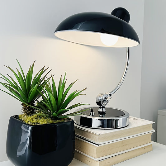 Lámpara de mesa estilo moderno con cuello de cisne – Acabado metálico pulido, luz incluida - Disponible en blanco y negro