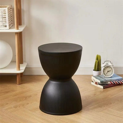 Mesa auxiliar o taburete diseño multifuncional en 10 colores - Diseño en forma de reloj de arena, plástico