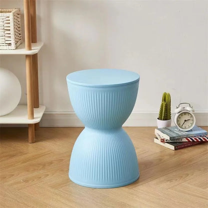 Mesa auxiliar o taburete diseño multifuncional en 10 colores - Diseño en forma de reloj de arena, plástico