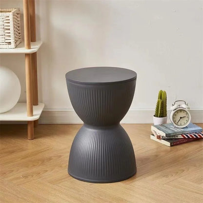 Mesa auxiliar o taburete diseño multifuncional en 10 colores - Diseño en forma de reloj de arena, plástico