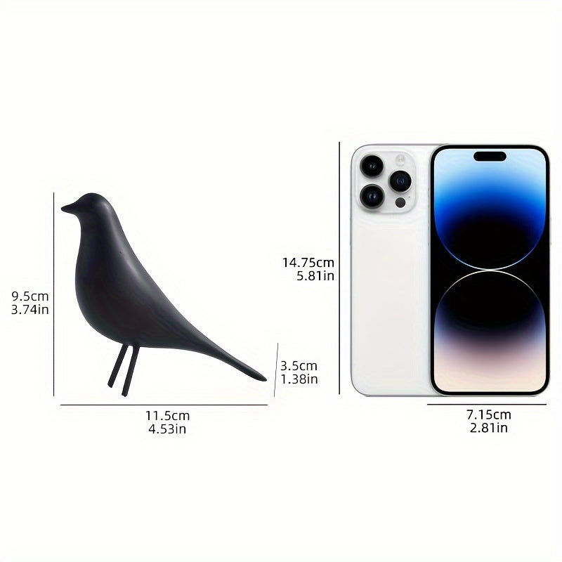 Escultura decorativa de ave moderna – Reproducción inspirada en las aves de los Eames, en resina ABS – Disponible en negro o marrón