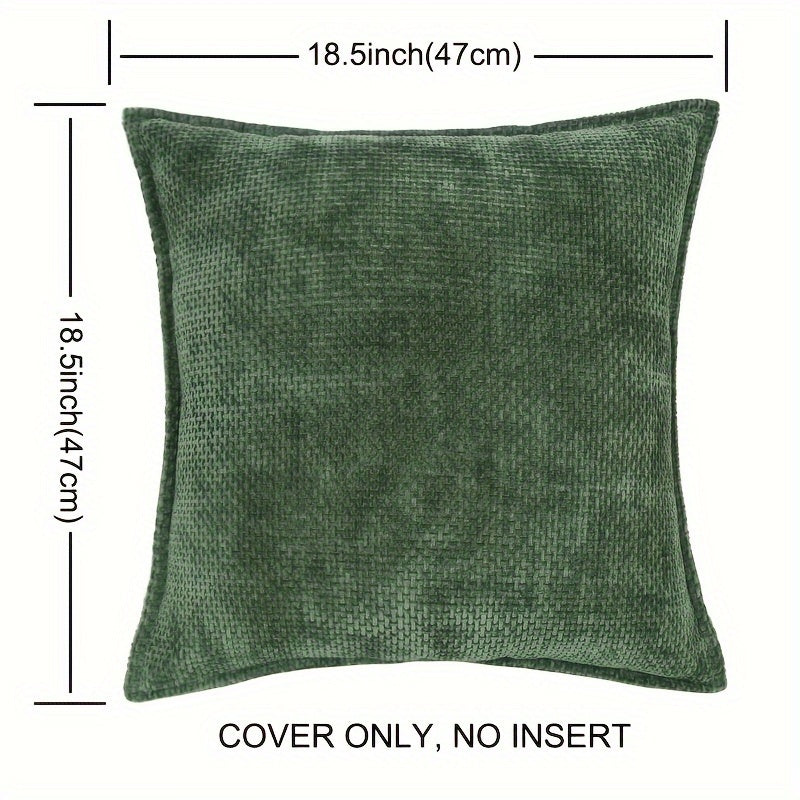 2 PIEZAS - Set de 2 fundas de cojín en chenilla tejida, cierre invisible, textura suave, poliéster 100%, 47x47cm