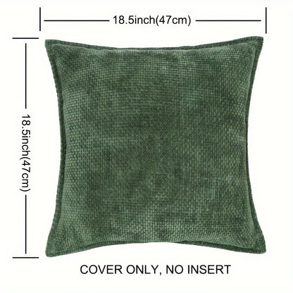 2 PIEZAS - Set de 2 fundas de cojín en chenilla tejida, cierre invisible, textura suave, poliéster 100%, 47x47cm