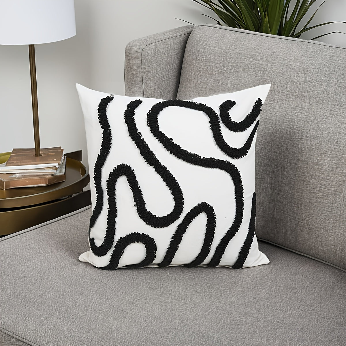 ¡CASI AGOTADO! 1 PIEZA - Funda de cojín con rayas geométricas estilo marroquí - 45x45cm - Disponible en 3 colores