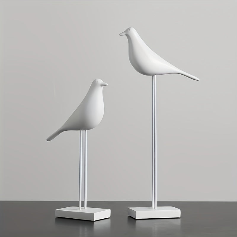Figura decorativa de ave estilo nórdico – Diseño moderno y minimalista – Disponible en blanco o negro, en tamaño largo o corto