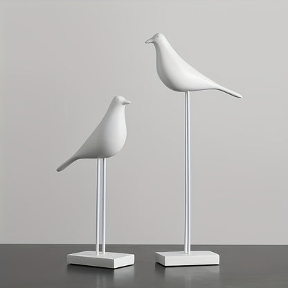 Figura decorativa de ave estilo nórdico – Diseño moderno y minimalista – Disponible en blanco o negro, en tamaño largo o corto