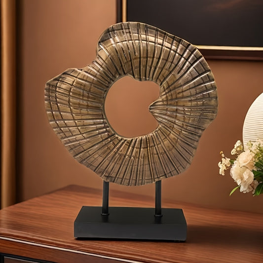 Escultura decorativa en resina - Concha abstracta, arte moderno para interior - Disponible en 5 colores, diámetro 26cm