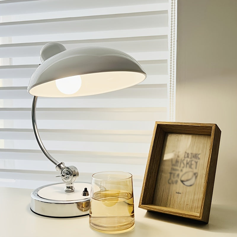Lámpara de mesa estilo moderno con cuello de cisne – Acabado metálico pulido, luz incluida - Disponible en blanco y negro