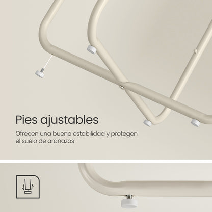 Mesa auxiliar / lateral para salón o dormitorio con almacenamiento disponible en tres colores - Mesa redonda de café con canasta de tela - Estructura de metal