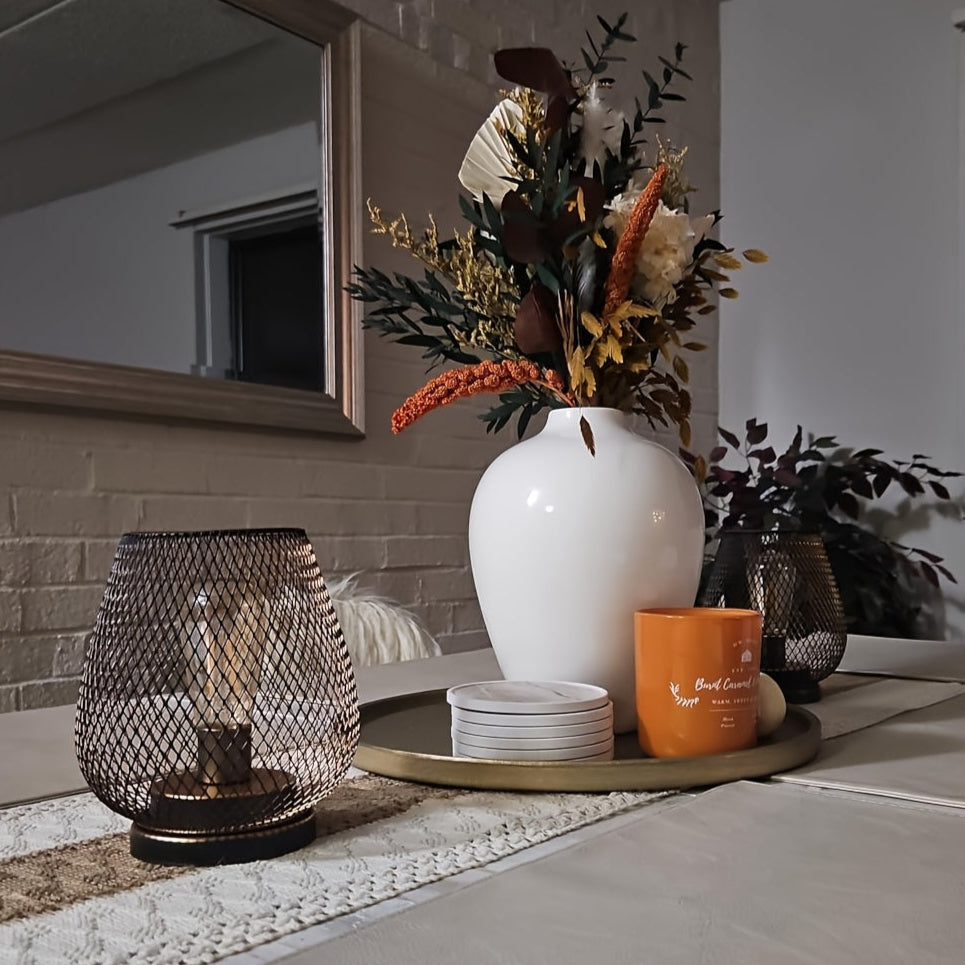 ¡CASI AGOTADO! Jarrón de cerámica blanco brillante - Estilo contemporáneo