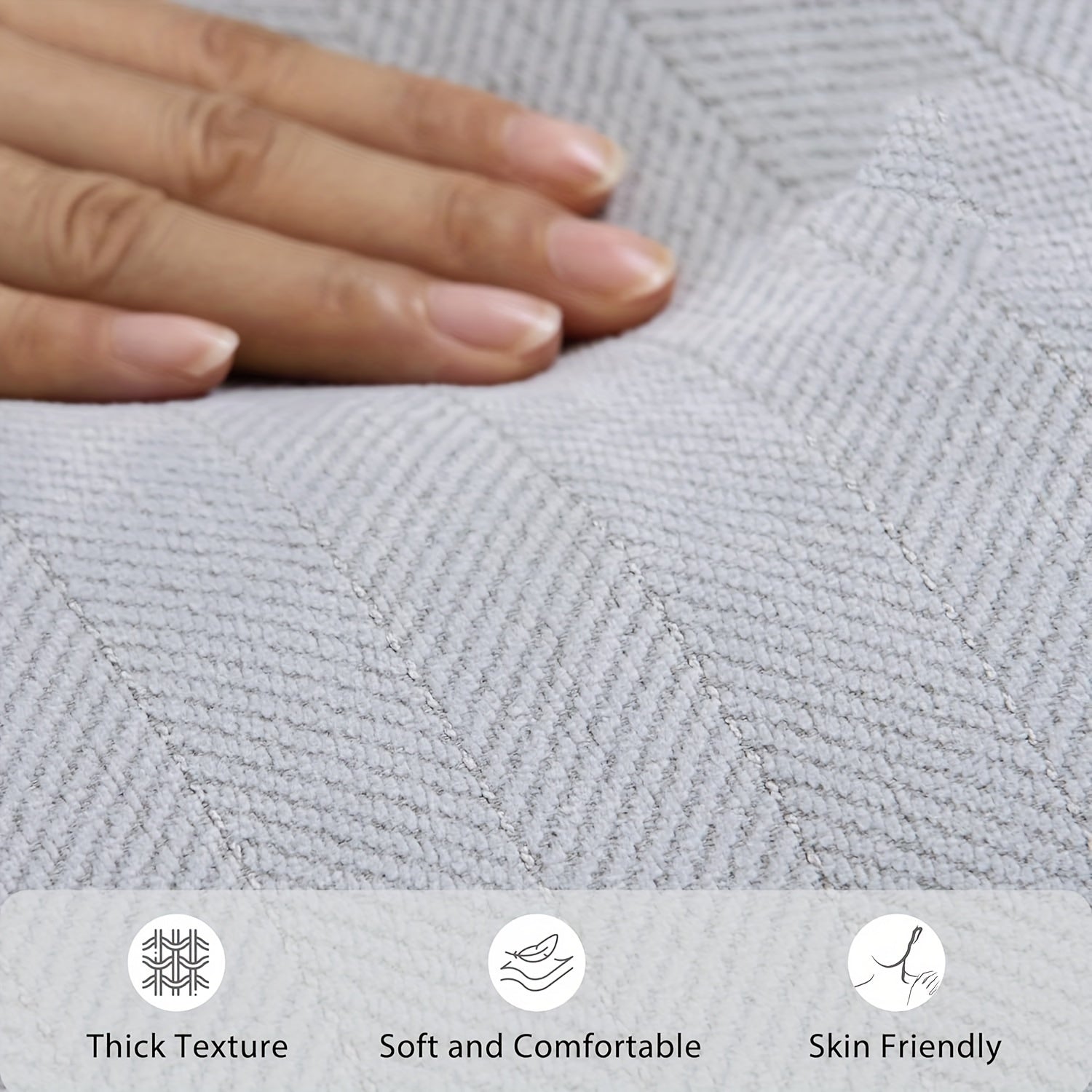 1 PIEZA - Funda de cojín de estilo contemporáneo con patrón espiga a rayas - 100% poliéster con cierre de cremallera