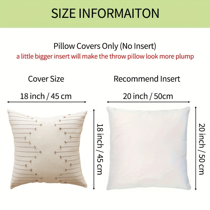 1 PIEZA - Funda de cojín boho chic con relieve disponible en 4 colores, poliéster 100%, 45x45cm y 30x50cm