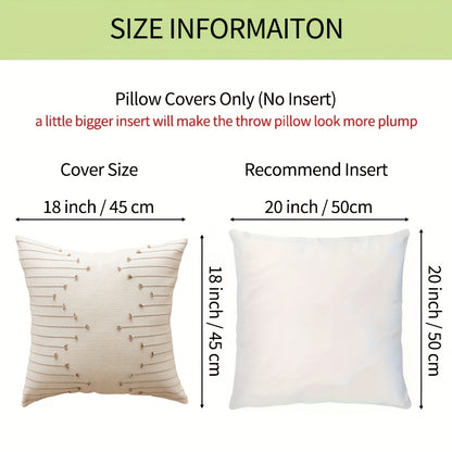 1 PIEZA - Funda de cojín boho chic con relieve disponible en 4 colores, poliéster 100%, 45x45cm y 30x50cm