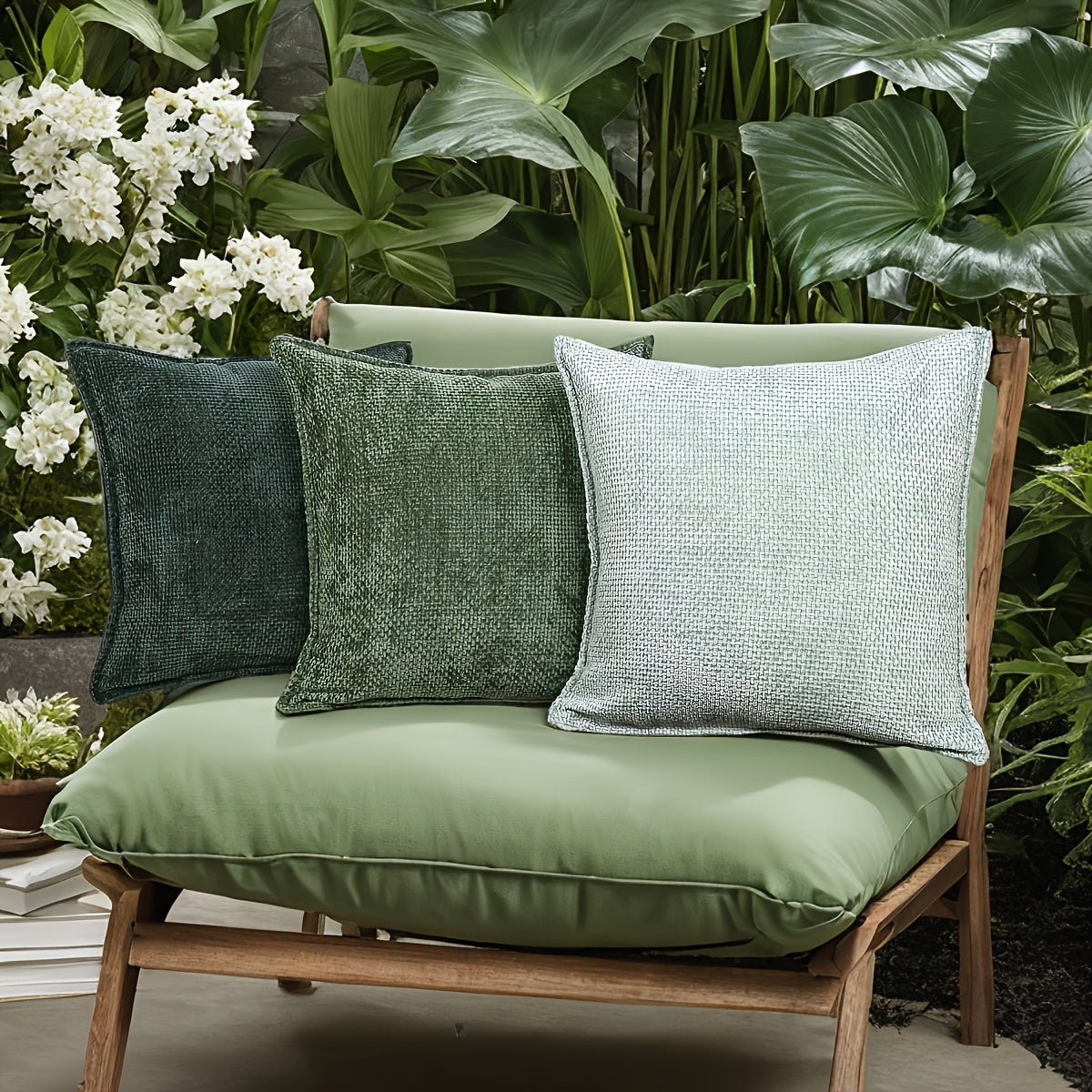 2 PIEZAS - Conjunto de 2 fundas de cojín en chenilla tejida, cierre invisible, textura suave, poliéster 100%, 47x47cm