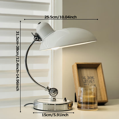 Lámpara de mesa estilo moderno con cuello de cisne – Acabado metálico pulido, luz incluida - Disponible en blanco y negro